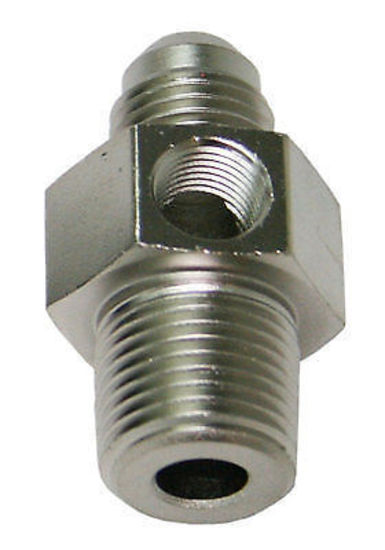 Aeroflow AF139-08-06S Male 3/8"NPT to -8AN 1/8" Port Silver 3/8" to -8AN 1/8" Port