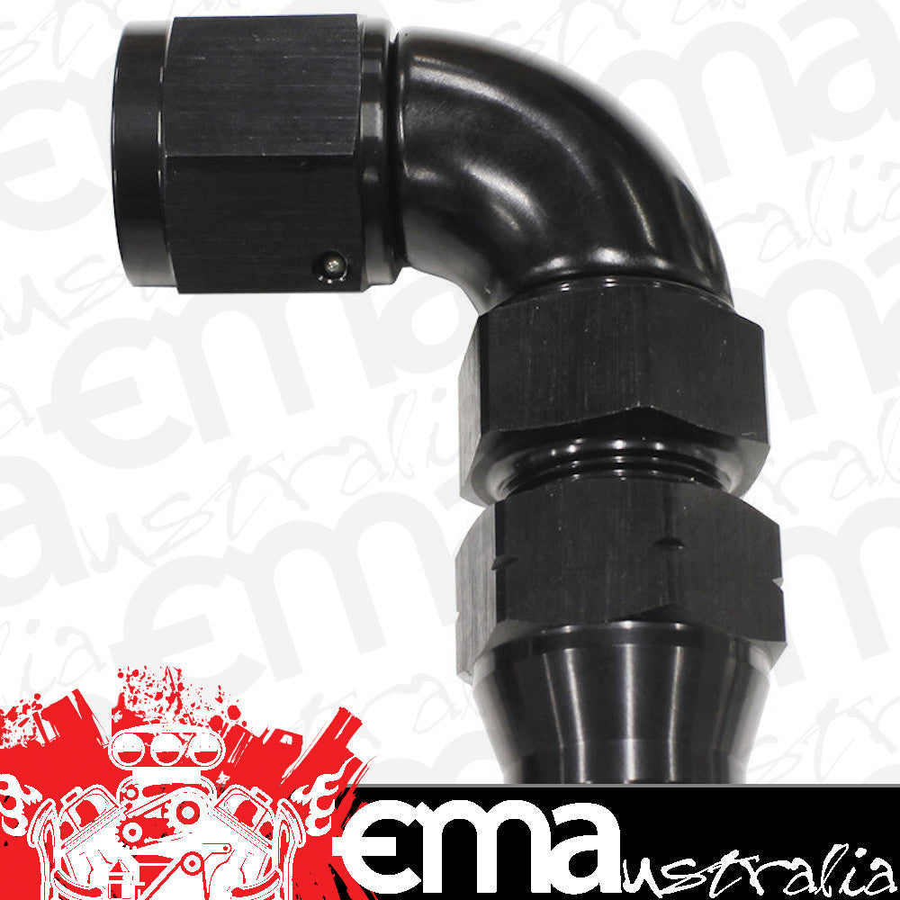 Aeroflow Performance Products AF139-10BLK 5/8" Tube 90 Deg Female -10AN Black Swivel Nut with Olive