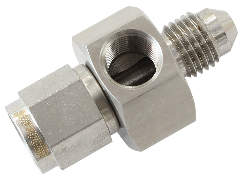 Aeroflow AF140-04-SS Straight Female - Male -4AN Stainless with 1/8" NPT Port