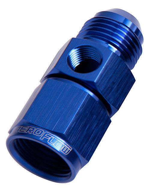 Aeroflow AF140-04 Straight Female - Male -4AN Blue with 1/8" NPT Port