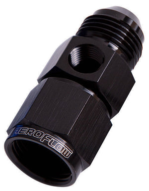 Aeroflow AF140-06BLK Straight Female - Male -6AN Black with 1/8" NPT Port