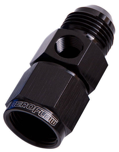 Aeroflow Performance Products AF140-06BLK Straight Female - Male -6AN Black with 1/8" NPT Port