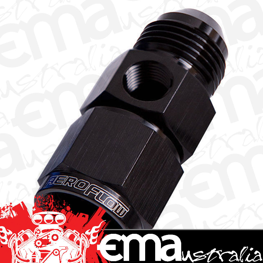 Aeroflow AF140-08BLK Straight Female - Male -8AN Black with 1/8" NPT Port