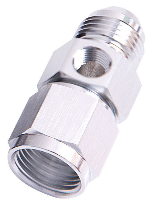 Aeroflow AF140-12S Straight Female - Male -12AN Silver with 1/8" NPT Port