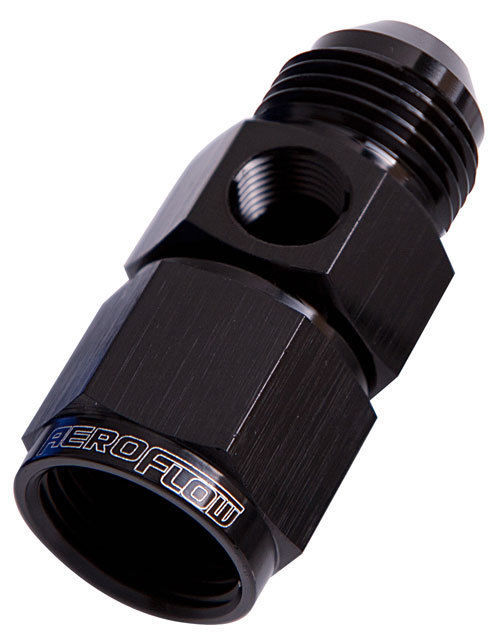Aeroflow AF140-16BLK Straight Female - Male -16AN Black with 1/8" NPT Port