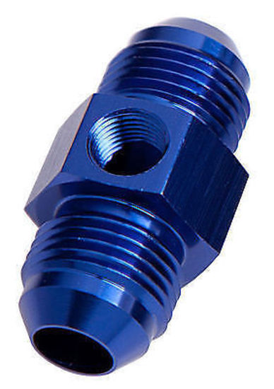 Aeroflow AF141-12 Straight Male - Male -12AN Blue with 1/8" NPT Port