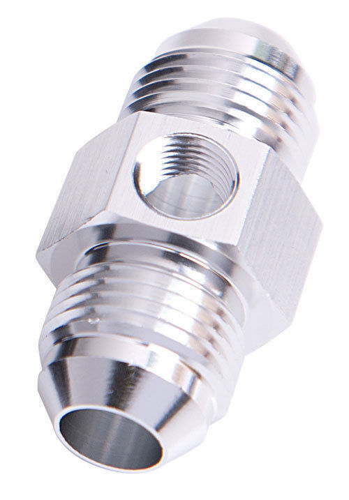 Aeroflow AF141-12S Straight Male - Male -12AN Silver with 1/8" NPT Port
