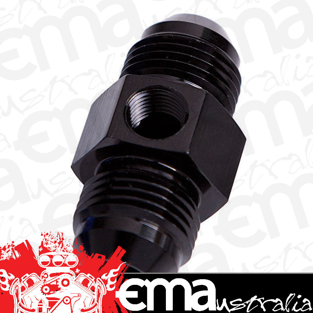 Aeroflow AF141-16BLK Straight Male - Male -16AN Black with 1/8" NPT Port