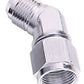 Aeroflow Performance Products AF142-12S 45 Deg Female - Male -12AN Silver Swivel Nut