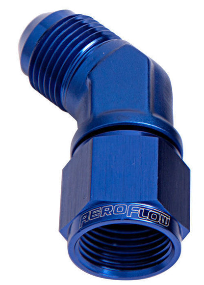 Aeroflow Performance Products AF142-16 45 Deg Female - Male -16AN Blue Swivel Nut