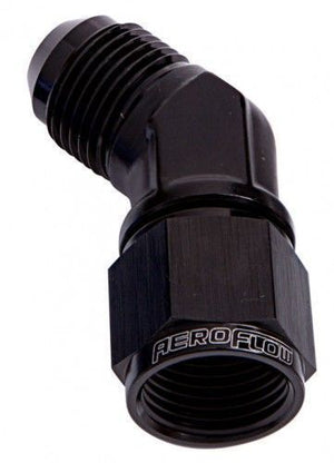 Aeroflow AF142-16BLK 45 Deg Female - Male -16AN Black Swivel Nut