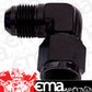 Aeroflow Performance Products AF143-03BLK 90 Deg Female - Male -3AN Black Swivel Nut