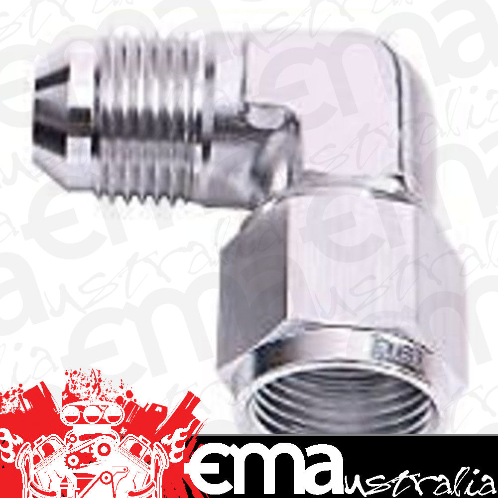 Aeroflow AF143-08S 90 Deg Female - Male -8AN Silver Swivel Nut