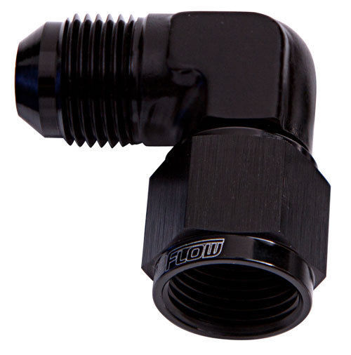 Aeroflow AF143-16BLK 90 Deg Female - Male -16AN Black Swivel Nut