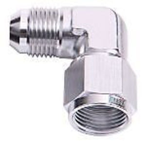 Aeroflow AF143-16S 90 Deg Female - Male -16AN Silver Swivel Nut
