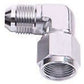 Aeroflow Performance Products AF143-16S 90 Deg Female - Male -16AN Silver Swivel Nut