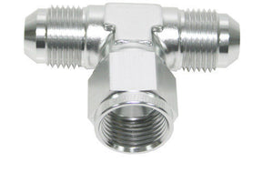 Aeroflow AF144-03S AN Tee -3AN Female Nut Silver Swivel Nut On Side
