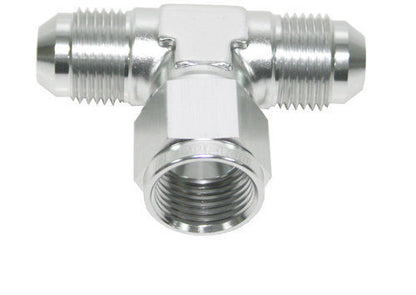 Aeroflow Performance Products AF144-03S AN Tee -3AN Female Nut Silver Swivel Nut On Side