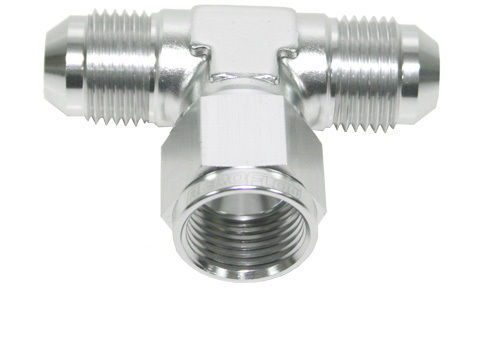 Aeroflow AF144-06S AN Tee -6AN Female Nut Silver Swivel Nut On Side