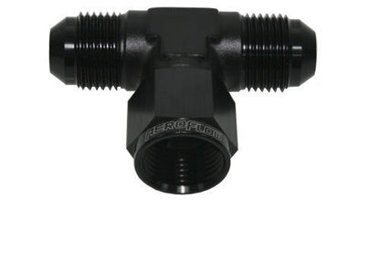 Aeroflow Performance Products AF144-10BLK AN Tee -10AN Female Nut Black Swivel Nut On Side