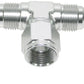 Aeroflow AF144-10S AN Tee -10AN Female Nut Silver Swivel Nut On Side