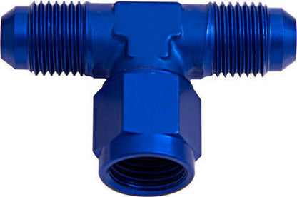 Aeroflow Performance Products AF144-12 AN Tee -12AN Female Nut Blue Swivel Nut On Side