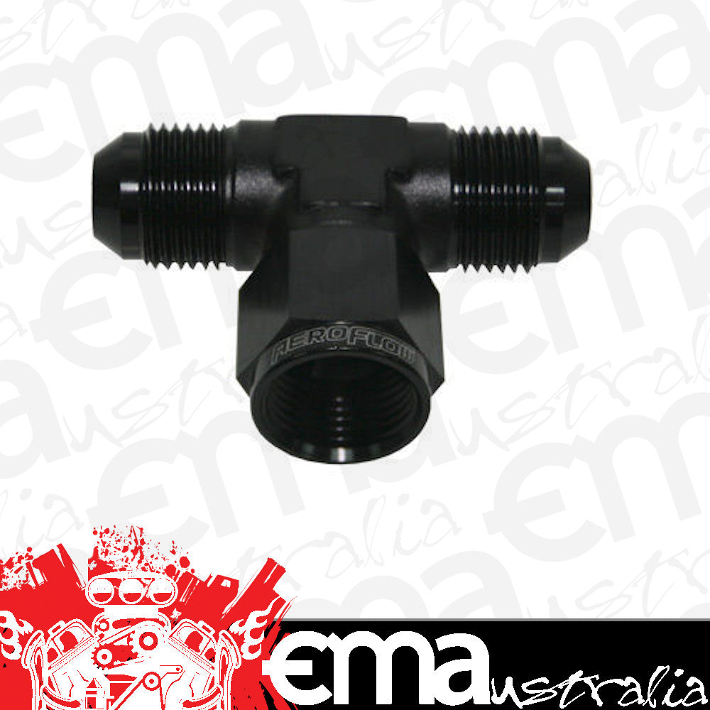 Aeroflow AF144-12BLK AN Tee -12AN Female Nut Black Swivel Nut On Side