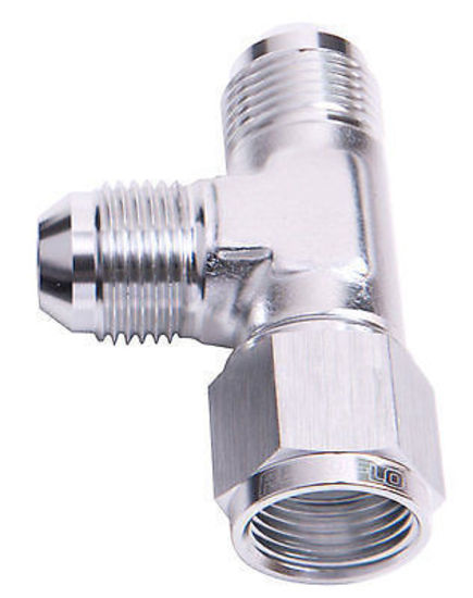 Aeroflow AF145-03S Tee -3AN Female Swivel On Run Silver Swivel Nut