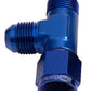 Aeroflow AF145-04 Tee -4AN Female Swivel On Run Blue Swivel Nut