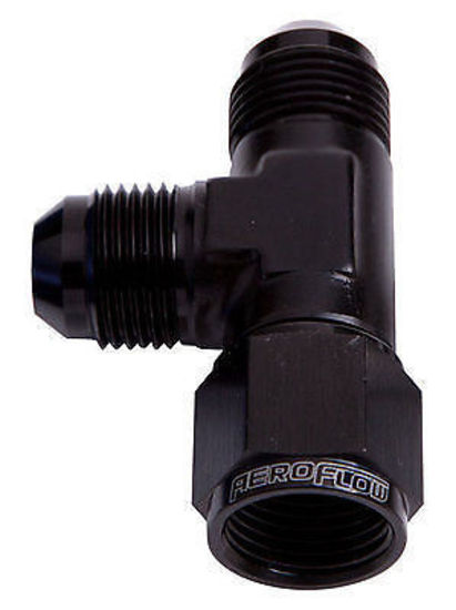 Aeroflow AF145-08BLK Tee -8AN Female Swivel On Run Blue Swivel Nut