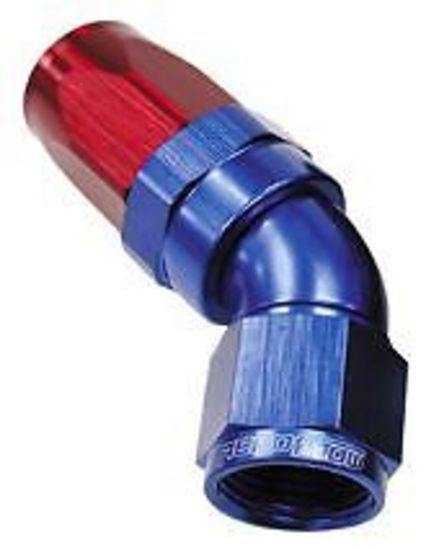 Aeroflow 100 & 450 series braided hose 45 Deg End -06AN Blue Full Flow Taper Style Aeroflow Performance Products AF152-06
