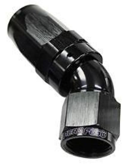Aeroflow AF152-06BLK 45 Deg Hose End -06AN Black Full Flow Taper Style