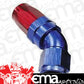 Aeroflow 100 & 450 series braided hose 45 Deg End -08AN Blue Full Flow Taper Style Aeroflow Performance Products AF152-08
