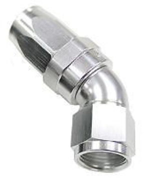 Aeroflow AF152-08S 45 Deg Hose End -08AN Silver Full Flow Taper Style