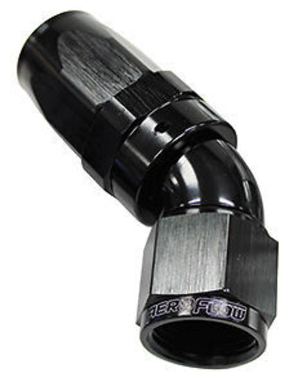 Aeroflow Performance Products AF152-10BLK 45 Deg Hose End -10AN Black Full Flow Taper Style