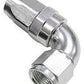 Aeroflow AF152-10S 45 Deg Hose End -10AN Silver Full Flow Taper Style