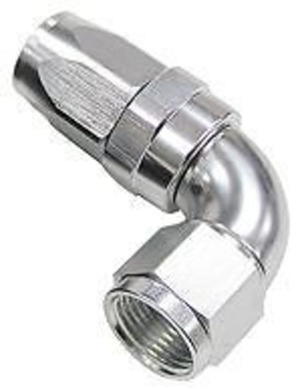 Aeroflow AF152-10S 45 Deg Hose End -10AN Silver Full Flow Taper Style