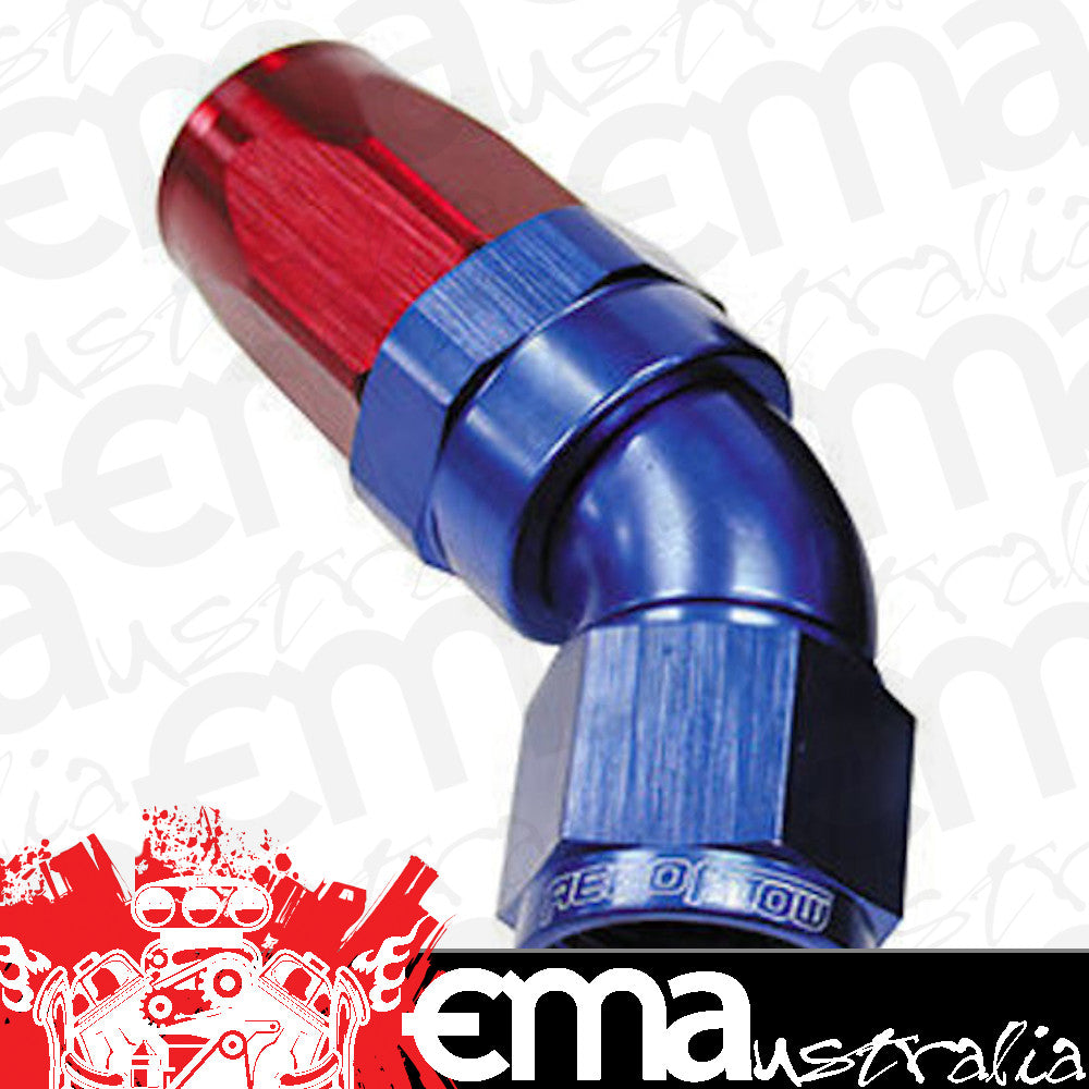 Aeroflow Performance Products AF152-12 45 Deg Hose End -12AN Blue Full Flow Taper Style