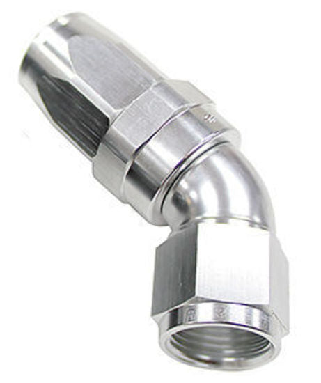 Aeroflow AF152-12S 45 Deg Hose End -12AN Silver Full Flow Taper Style