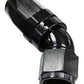 Aeroflow 100 & 450 series braided hose 45 Deg End -20AN Black Full Flow Taper Style Aeroflow Performance Products AF152-20BLK