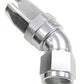 Aeroflow 100 & 450 series braided hose 45 Deg End -20AN Silver Full Flow Taper Style Aeroflow Performance Products AF152-20S