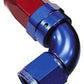 Aeroflow 100 & 450 series braided hose 90 Deg End -04AN Blue Full Flow Taper Style Aeroflow Performance Products AF153-04