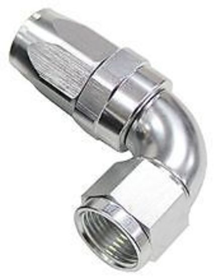 Aeroflow 100 & 450 series braided hose 90 Deg End -04AN Silver Full Flow Taper Style Aeroflow Performance Products AF153-04S