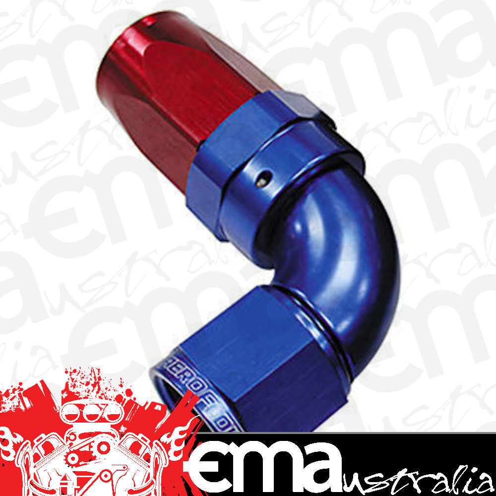 Aeroflow AF153-06 90 Deg Hose End -06AN Blue Full Flow Taper Style