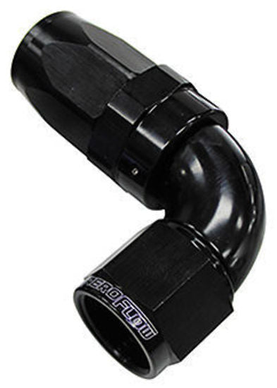 Aeroflow AF153-06BLK 90 Deg Hose End -06AN Black Full Flow Taper Style