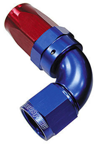 Aeroflow Performance Products AF153-10 90 Deg Hose End -10AN Blue Full Flow Taper Style