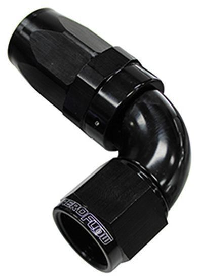 Aeroflow AF153-10BLK 90 Deg Hose End -10AN Black Full Flow Taper Style