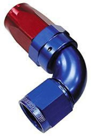 Aeroflow AF153-16 90 Deg Hose End -16AN Blue Full Flow Taper Style