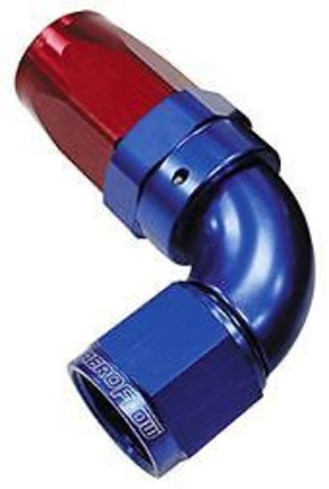 Aeroflow 100 & 450 series braided hose 90 Deg End -16AN Blue Full Flow Taper Style Aeroflow Performance Products AF153-16