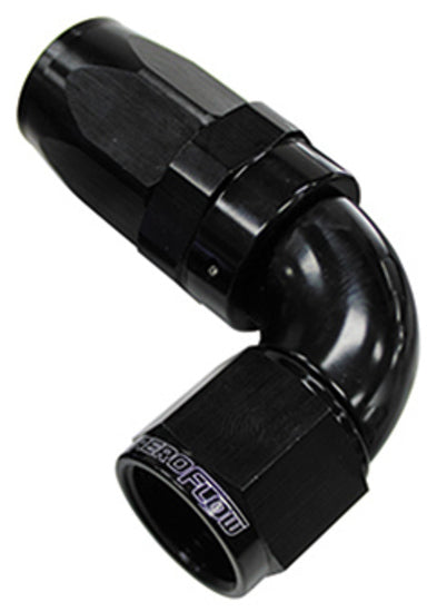 Aeroflow AF153-20BLK 90 Deg Hose End -20AN Black Full Flow Taper Style